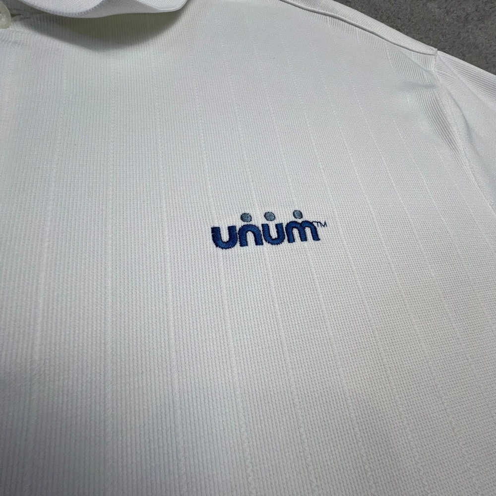 Nike Golf Dri Fit White Mens Polo Large Shirt Embroidered Unum Logo‎ - Picture 2 of 11